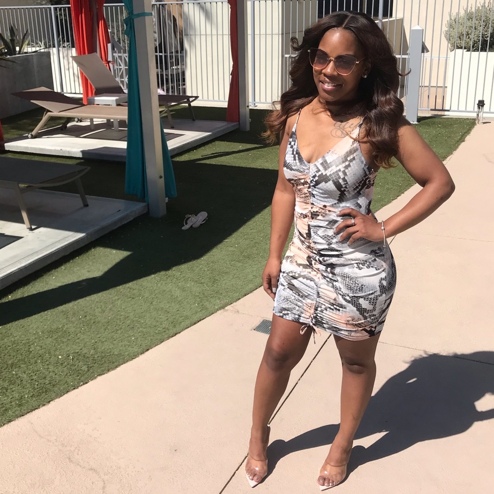 Snake Print Bodycon Dress